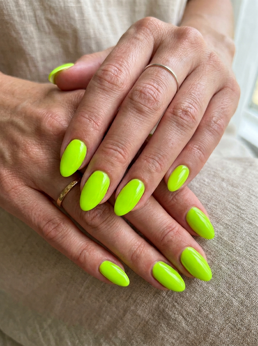 Neon Lime Nails
